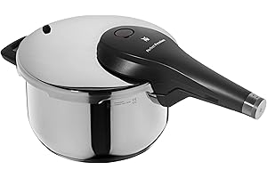 WMF Perfect Premium One Pot, Pentola a Pressione in Acciaio Inox 18/10, per Gas e Induzione,3 in 1, Risultati Rapidi, Facile da Aprire, Indicatore di Cottura, Manopola di Controllo, Fondo TransTherm