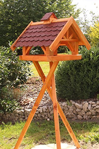 Rechteckiges Vogelhaus, Vogelhäuser behandelt Typ 33 (Maxi mit Ständer, Rot)