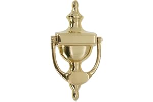 INFINITY DECOR 6" or 8" Victorian Solid Brass Urn Door Knockers - 6 Finishes (Polished Brass, 6")