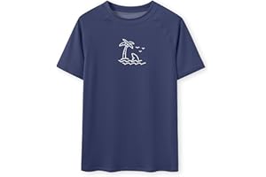 Glimnerize Jungen Rashguard Schwimmshirt Kurzarm UV Shirt Badeshirt Rundkragen Bademode Trocknend 104-164…