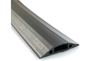 On1shelf® Medium Duty Floor Cover Protector | Protect Prevent a Trip Hazard | Cable Cavity 16mm (W) x 8mm (H) | Black (1M)