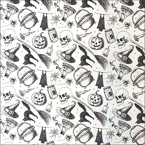 Eat Drink &amp; Be Scary Halloween Icons Windham Fabrics Cotton Fabric per 1/2m