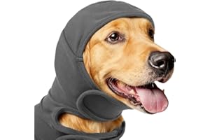 Piashow Ohrenschützer Hund, Gehörschutz Hund, Lärmschutz, Ängste und Sorgen Zerstreuen, Hals- und Ohrenwärmer (Grau, L)