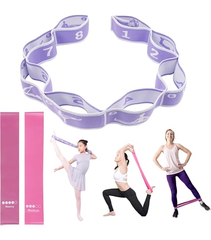 Lot De 2 Sangles Yoga Avec 8 Boucles - Bande D'Étirement Suaywo Pour Fitness, Pilates Et Rééducation