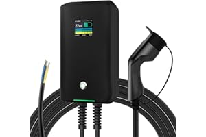 astoneves Station de Recharge Triphasé 32A,22kW EV Wallbox monophasé pour Voitures électriques avec connecteur Type 2 pour véhicule électrique Conforme à la 6,1m… (Black 22kW)…