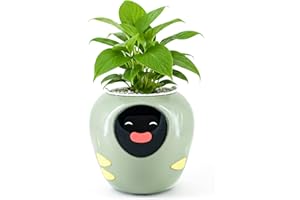 ‎MASDIO Plantbot Upgraded Large Smart Flower Pot Pet Planter Robot with Artificial Intelligence, Time Temperature Display, and Numerous Expressive Animations Based, for Indoor Decoration, Gifts (Green)