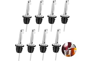 xuefenfei 8 Stück Flaschenausgießer mit Kläppchen, Edelstahl Ausgießer Spirituosen, Weinausgießer für Pubs, Restaurants, Bars, Partys