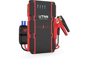 UTRAI Arrancador de Baterias de Coche, 2500A Arrancador de Coches, 13800mAh (para 7.5L Gasolina o 5.5L Diesel) Arrancador de Coches Portatil con USB QC3.0, LCD Smart-Clip