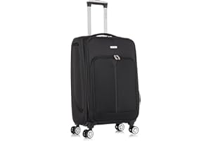 SKYLARK LUGGAGE 24" Medium Suitcase Super Lightweight Luggage 20% Expandable 4 Wheels Spinner 3-Digit Combination Lock Soft Shell Luggage for 15 to 20kg