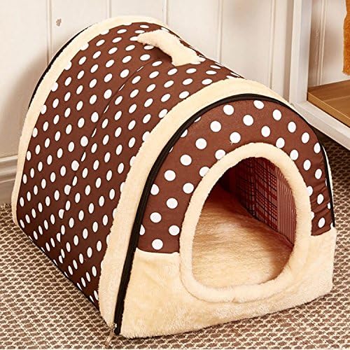 If the detachable winter cat Mongolia bag house Tactic small dog golden puppy pet nest nest round general,Brown wave point,XL:75*55*57