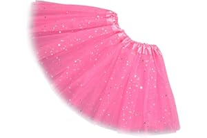 Ugitopi - Gonna tutù da Bambina, con Paillettes Luccicanti, in Tulle, a Strati