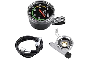 Dioche Cuentakilómetros LCD para bicicleta, velocímetro mecánico, apto para bicicletas de 26/27.5/28/29 pulgadas, negro, aleación de aluminio, fácil instalación