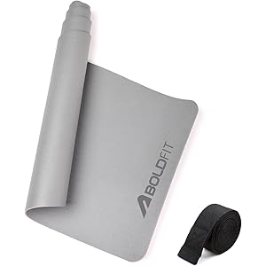 Boldfit Yoga Mats For Women Yoga Mat For Men Exercise Mat For Home Gym Mat Anti Slip YogaMate 5mm Workout Mat YogaMat For Kids Yoga Mate Gym Mats - Grey, Ethylene Vinyl Acetate