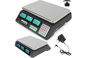 MAR-POL Balance électronique industrielle affichage numérique 40 kg acier plate-forme 33 x 23 cm commercial