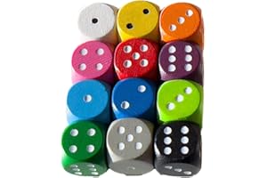 Spieltz: 12 Bunte Würfel aus Holz für Brettspiele, 16 mm, W6 / D6, produziert in Deutschland/Made in Germany (Brettspiel Zubehör) (12 Würfel in 12 Farben)