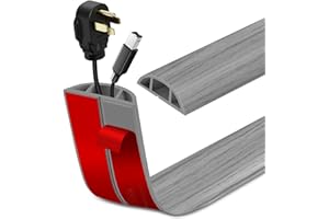 LSGCQ Passage de Cable au Sol adhésive PVC Flexible goulotte Passe Cable pour Bureau Maison entrepôt Concert (3m×3cm, Grain de Bois Gris Clair)