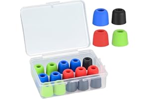 LJHOME 8 Pairs/16 Pcs Memory Foam Earbud Tips, Replacement Earbuds, Earphone Tips, Earbuds Noise Isolation Cover for Earphones. 4 Colors, Size 4.5-5.5 mm