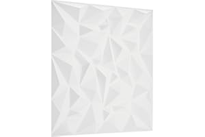 NOVECRAFTO Pannelli Murali 3D con Adesivo Incluso- 6 Fogli che Coprono 1,5 m² |Pannelli Decorativi 3D Parete|Piastrelle Murali Design Prestigio del Diamante in Bianco -Ogni Pannello 3D Parete Misura 50cm x 50cm