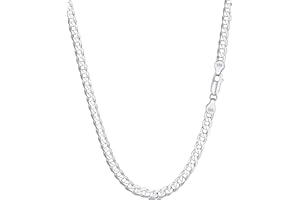 Silvora Collier Chaine en Argent Massif Homme Chaîne Femme Sterling 925 Acier Inoxydable Garçon [Cubain/Figaro][36/46/51/55/61/66/71cm] Bijoux Cadeau Noël Fêtes Pères Mères