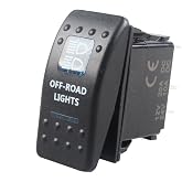 Mintice 12V 20A Blue LED Rocker Toggle Switch Waterproof Light | Push Button Switch Car 5 Pins Off Road Light