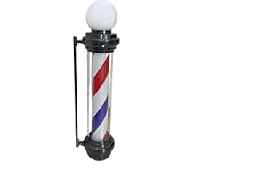 Concise Home Barbiere Pole, barra girevole barbiere con luce a LED, per parrucchiere, colore rosso, bianco, blu, colonna 68 CM