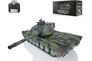 wheelfun RC Tank 1/16 7.0 Leopard2A6, Metal Tracks, 360Turret, BB Shooting, Combattimento a infrarossi, Fumo, Adulti, Maschio, RC Tank