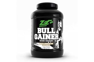 ‎ZEC+ Zec+ Nutrition Bullgainer – 3500 g, Geschmack White Chocolate │ Protein-Pulver mit Vitaminen, Aminosäuren und Kohlenhydrathen zum Masseaufbau, Made in Germany