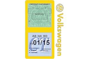 ASSURDHESIFS #Marque Française VD23 | Autocollant dècoration intérieur Pare-Brise | Porte Vignette Assurance Auto Allemande |Transfert Film Vinyle décoratif | Pochette Adhésive avec Logo (Jaune)