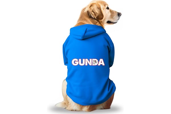 Pawsindia cotton Dog Hoodie Full Sleeves Winter Dress/Jacket/Apparel/Clothes/Jackets for All Dog Sizes & Puppies for Stylish & Cozy Keeps Dogs Warm Gunda Blue 2X-Large, 1 Count