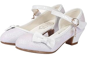 KUWIBY Girl's Princess Mary Jane Pump Shoes - Pink Silver Blue Purple White - Size 12 Months