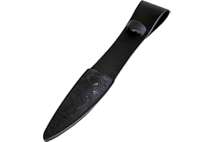 Magic Wand Holster Holder for Harry Potter Fans Echtleder with Embossing of Elbenwald - Schwarz