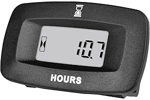 HonorMeet Digital DC 12 V 24 V 36 V 48 V 60 V Operating Hour Counter, Total Hour Counter for Maintenance Reminder, Works with Lawnmower, Tractor, Golf Cart, Go-Kart, Forklift (With Connector)