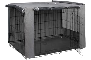HiCaptain Hundekaefig Cover 420D Durable e impermeable Hundebox Abdeckung Hundezubehör für den Innen- und Außench-Grau M