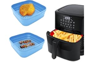 DAILINK 20.5cm Olla de Silicona para Freidora de Aire, Airfryer Replacement for Paper Liners Reutilizables para Hornear Pasteles Microondas