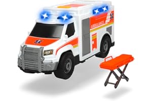 Dickie Toys 203306002 Medical Responder, Rettungswagen, Spielzeugauto inkl. Trage, Heckklappe zum Öffnen, Licht & Sound, inkl. Batterien, 30 cm groß, ab 3 Jahren