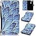 Produktbild SMART LEGEND Lederhülle für Huawei Honor 8 Ledertasche Hülle Blau Blume Muster Schutzhülle Premium PU Leder mit Handschlaufe Klapptasche Flip Wallet Case Protective Cover Innere Weiche Silikon Bookcase Handytasche Bookstyle Schale mit Kartenfächer Magnetverschluß Standfunktion Etui