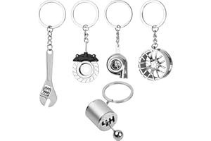 Hoxfly 5 Pezzi Portachiavi In Metallo Auto, Portachiavi per Auto, Portachiavi Per Motore Rotativo, Portachiavi in Lega di Zinco Auto, Portachiavi Creativi Decorativi per Auto Macchina Regalo