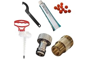 GASTROBEDARF WESTERBARKEY Reinigungsset für Bierleitungen mit 15 Teilen 28mm Adapter Schwammkugeln für 7mm Leitungen Fett Schlüssel