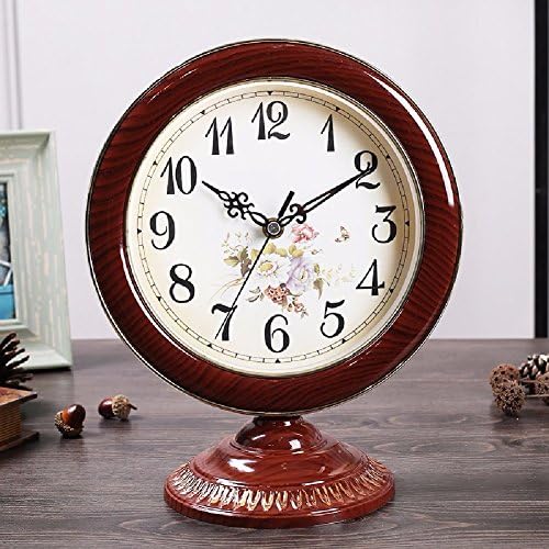 WAWZJ European classic retro minimalist living room clock clock, mute, modern American Pastoral bedside clock,B