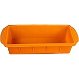 GMMH Original Silikonbackform Kastenform Backform Kuchenform Brotbackform Königskuchenform (orange glatt)