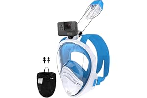 Zumhigh Full Face Snorkel Mask for Adults Anti Leak and Anti Fog Design with 180° Panoramic View - Adjustable Silicone Straps for Comfort