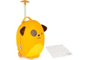 boppi Tiny Trekker Kids Luggage Bag | Holiday Travel Suitcase for Boys & Girls, Carry-On or Pull-Along School Trolley | Cabin Holdall | Under seat EasyJet Compliant,17-Litre