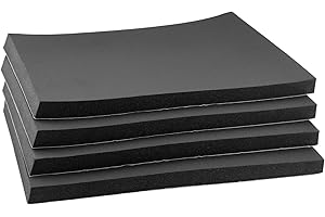 SDLDEER Placa de espuma autoadhesiva, 4 unidades, goma espuma negra, placa autoadhesiva de 300 x 200 x 20 mm, placas de espuma antideslizante para muebles, proyectos de bricolaje