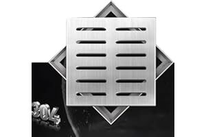 GUTIXI Grille de vidange d'extérieur carrée en acier inoxydable 304, grille d'égout robuste, couvercle et cadre (30 x 30 x 2 cm)