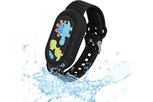 Ainiv Süßes Armband für Galaxy SmartTag 2, Silikon Cartoon Armbandhalter Kompatibel mit Samsung Smart Tag 2 wasserdichte Hülle für Kinder und Ältere Menschen(Schwarz-Dinosaurier)