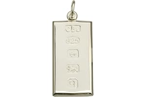 Christopher James of London Solid 925 Sterling Silver Small Ingot Pendant With Custom Hallmark 20mm x 10mm In Gift Box