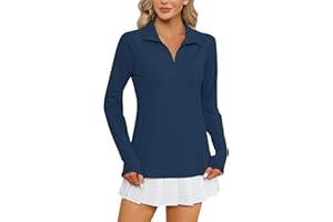 IECCP Maglia leggera da donna UPF 50+, con cerniera a 1/4, a maniche lunghe, protezione solare, asciugatura rapida