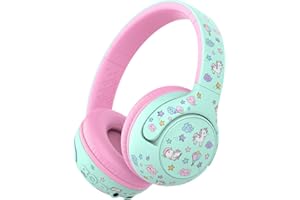 iClever Bluetooth Kopfhörer Kinder, 2+ Jahre alt CPC-Zertifiziert, 75/80dBA Sichere Begrenzte Lautstärke, 74 Std. Spielzeit, Bluetooth 5.4, BPA frei, Kopfhörer Kleinkind Aux Kabel für Reise iPad