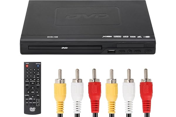 NCONCO Lecteur DVD, Lecteur DVD, Lecteur VCD pour TV avec câble AV, Lecteur CD USB Lecteur Multifonctions avec télécommande pour système stéréo Domestique