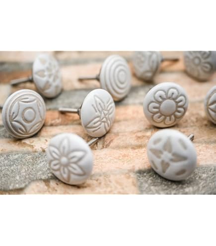 8 Pezzi Pomelli Tiroi, Pomello Per Mobili In Ceramica Vintage A Forma Di Fungo Nero, Maniglie - Foto 11